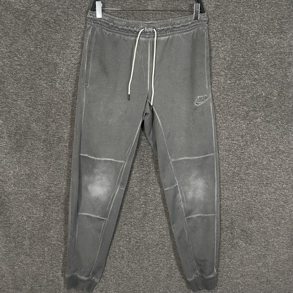 Nike Jersey‎ Pants Mens Small Gray Joggers Sweatpants Zip Pocket DA7162-010